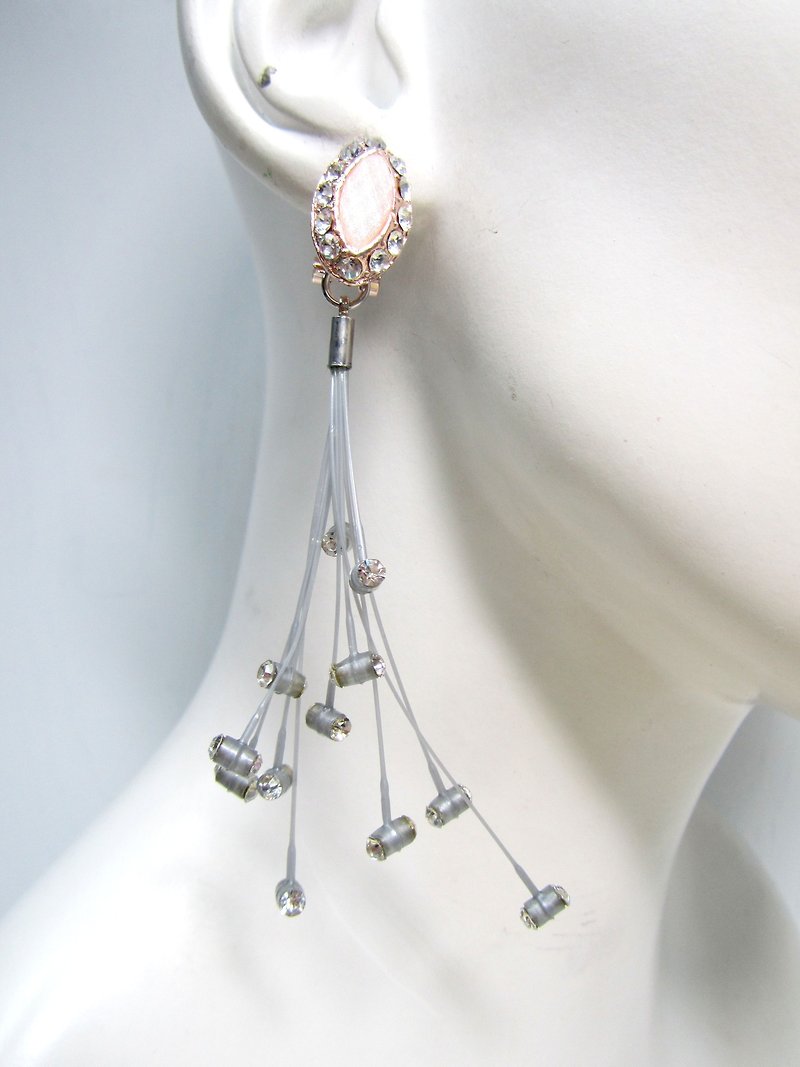 TIMBEE LO Meteor Earrings Lightweight Plastic and Crystal Decorated Single Sale