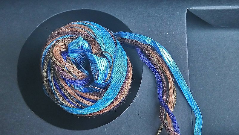 日本混合紗線　100公分 - 編織/刺繡/羊毛氈/縫紉 - 聚酯纖維 藍色