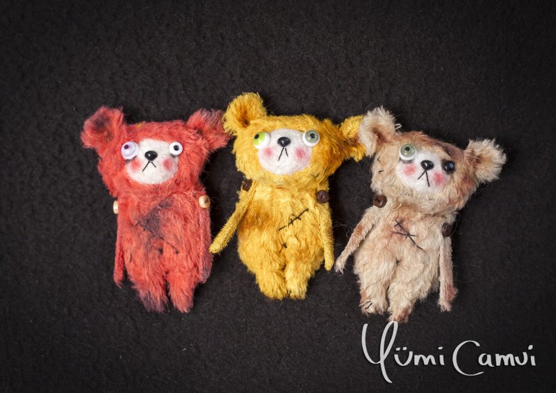 Cute mini Teddy Bear/Bunny Blythe friends by Yumi Camui - 公仔/玩偶 - 其他材質 白色