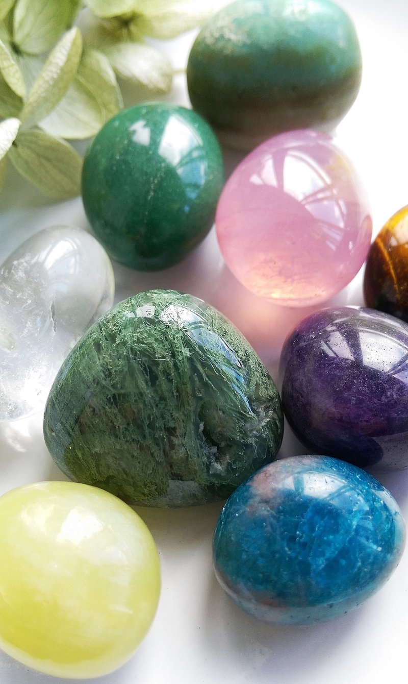 天然滾石組合 打磨件 消磁滾石 口袋能量石 天然礦石 原礦 - 擺飾/家飾品 - 其他材質 