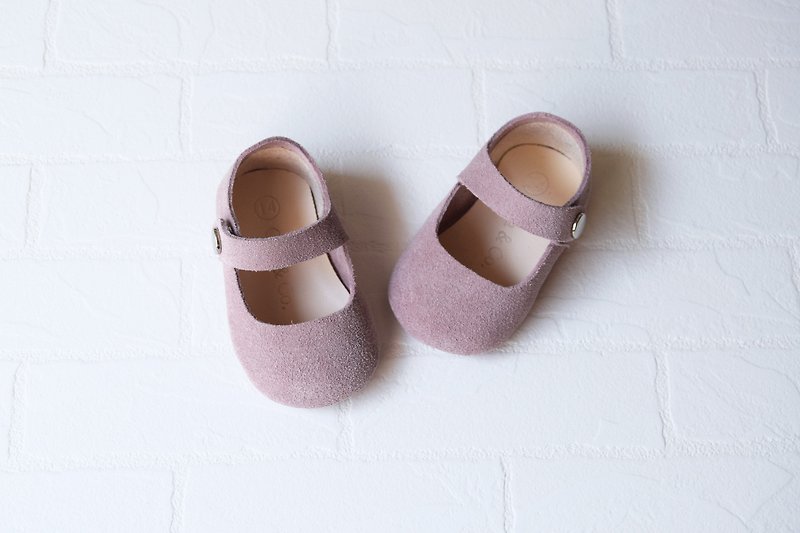 粉色嬰兒鞋 藕粉色學步鞋 彌月禮物 滿月禮 新生兒禮盒 彌月禮 - 嬰兒鞋 - 真皮 粉紅色
