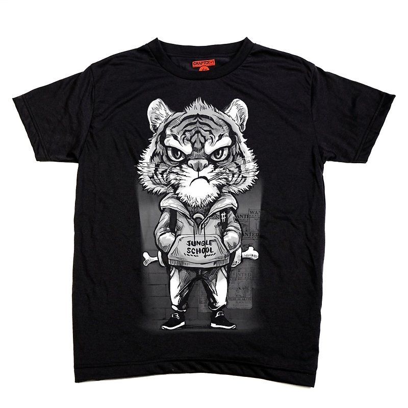 Tiger boy with hoodie Chapter One T-shirt - T 恤 - 其他材質 白色