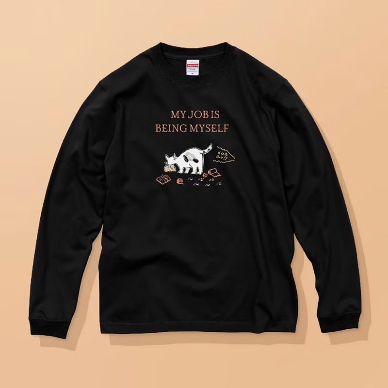 MY JOB IS BEING MYSELF  / Reliable Quality / Classic Cotton Long-sleeved - Women's T-Shirts - Cotton & Hemp White