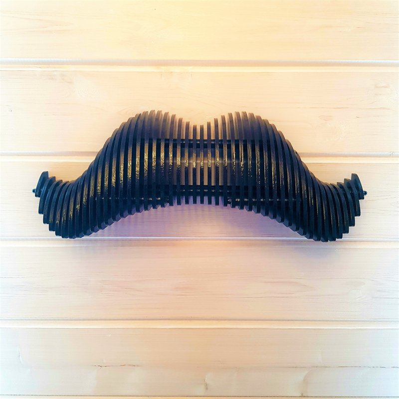 Wood Wall Art Decor Parametric Panel Mustache 3D Modern Wall Art 4 mm - 15 mm - 壁貼/牆壁裝飾 - 木頭 黑色