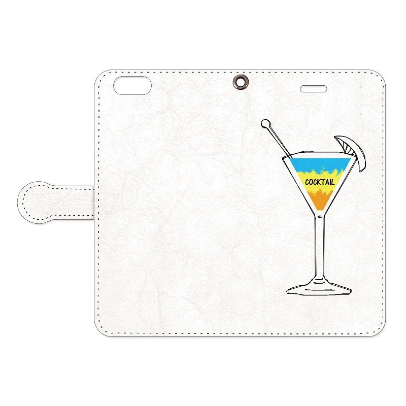 [Notebook type iPhone case] Cocktail 2 - Phone Cases - Plastic White