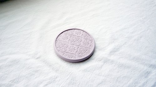 創設小物工作室 | mydslife 海棠花水泥杯墊 | 馬卡龍款-紫色