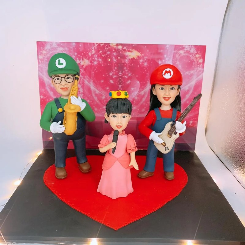 【家庭擺設公仔】Mario、一家人、唱歌、卡通造型 - 陶藝/玻璃 - 陶 多色