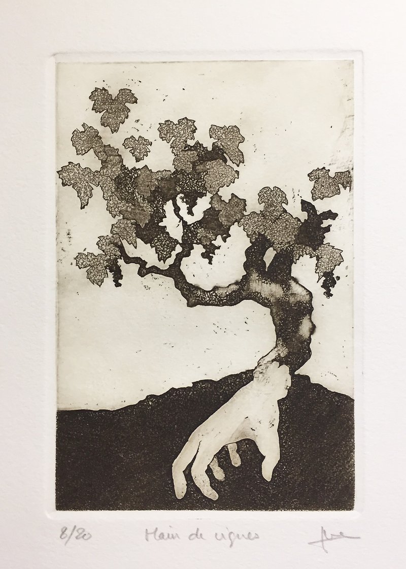 Original Print - Hand of the Vine - Ivan GROS - โปสเตอร์ - กระดาษ สีดำ