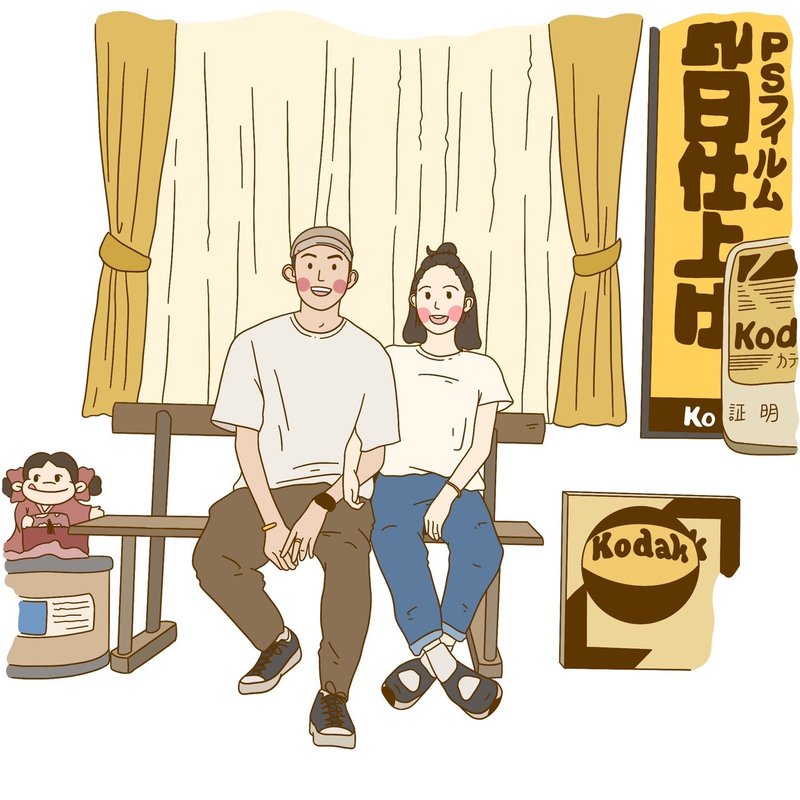 小旅者的彩色呆臉似顏繪 - 電子似顏繪/繪畫/插畫 - 其他材質 