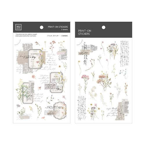MU 【Print-On Stickers 轉印貼紙】no.220-花束詩箋 | 花草系列
