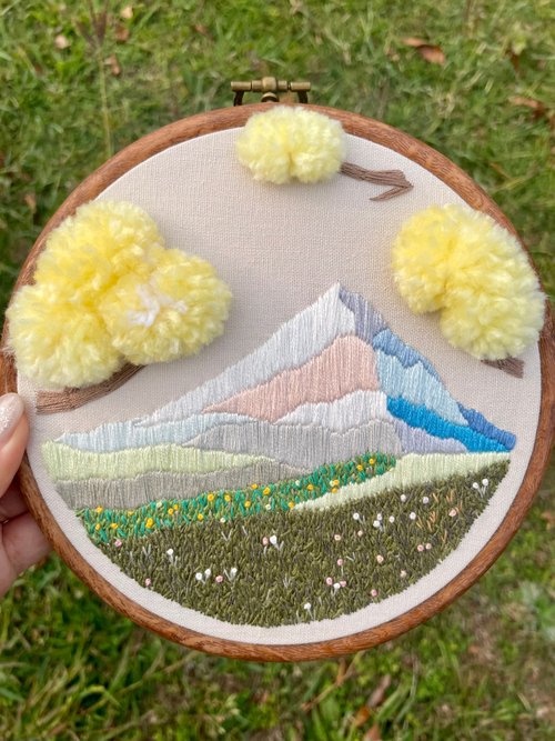 【春の花】立体風景刺繍オーナメント*アートライフ