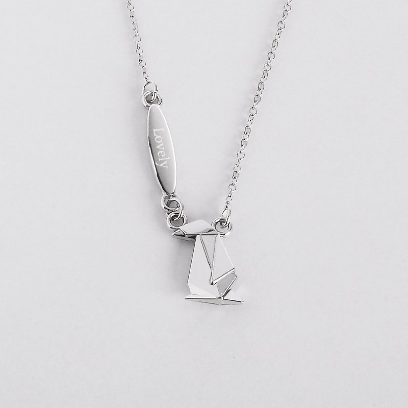 Memorial gift animal origami necklace - Penguin (Lovely) / Gift from girlfriend, best friend and family - สร้อยคอ - โลหะ 