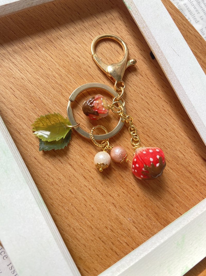 Chocolate Strawberry Waltz-Bag Charm-A Style - Charms - Resin Red