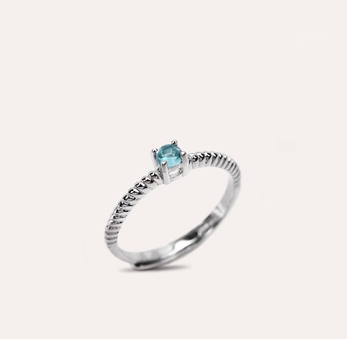 安的珠寶 AND Jewel AND 磷灰石 藍色 圓形 3mm 戒指 蛻變系列 Adam Eva 天然寶石