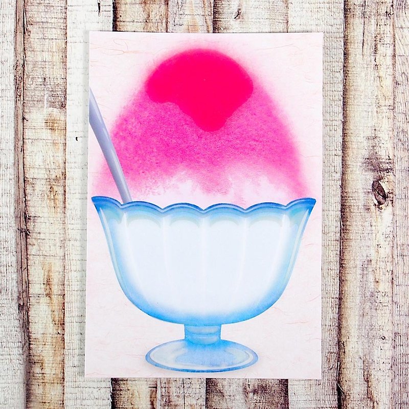 Super delicious shaved ice postcard 3 into [Hallmark-postcard summer special card] - การ์ด/โปสการ์ด - กระดาษ สึชมพู