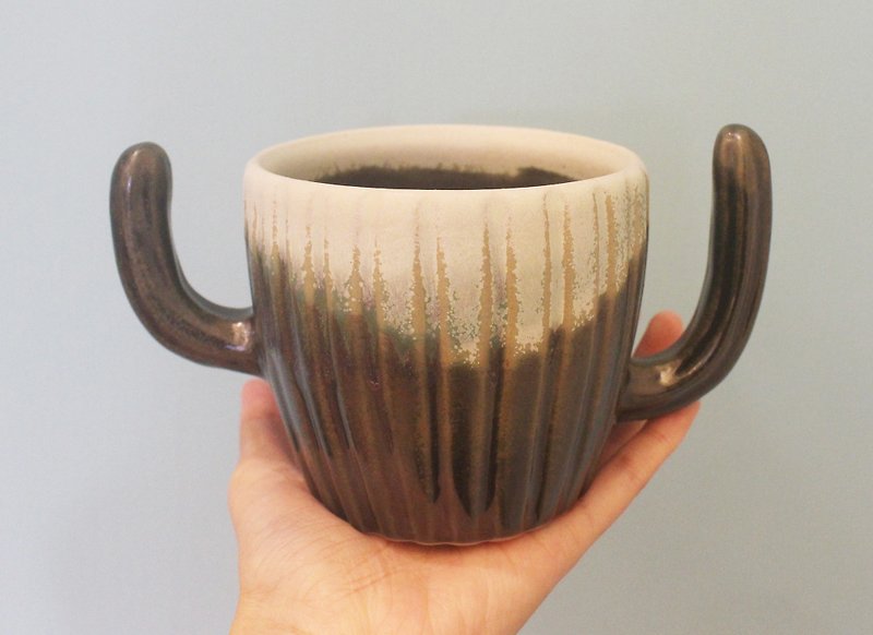 🎄 Christmas Exchange Gift 🎁 Cactus Mug (350c.c) - แก้วมัค/แก้วกาแฟ - เครื่องลายคราม สีเขียว