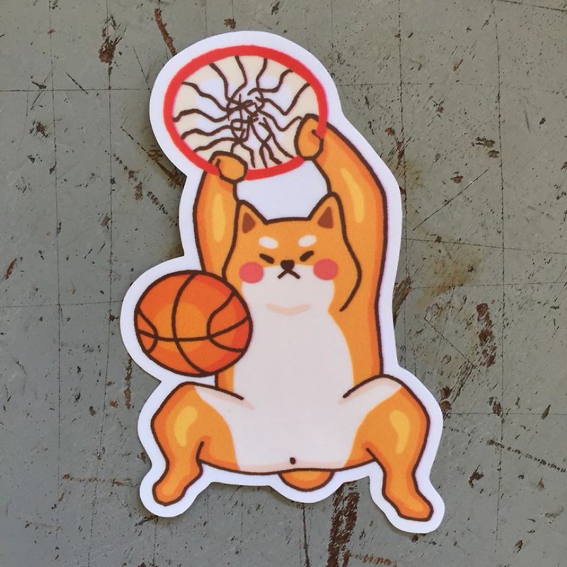 Shiba Inu basketball waterproof sticker SS0115 - สติกเกอร์ - วัสดุกันนำ้ 
