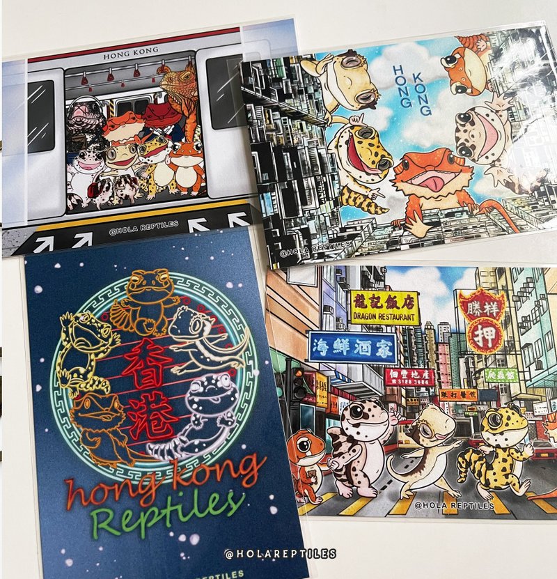 爬爬香港遊明信片 - 卡片/明信片 - 紙 