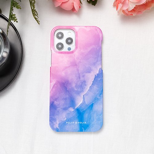 POLAR POLAR iPhone / Samsung 粉紅藍雲石紋 雲石紋 半包硬殼 手機殼【客製】