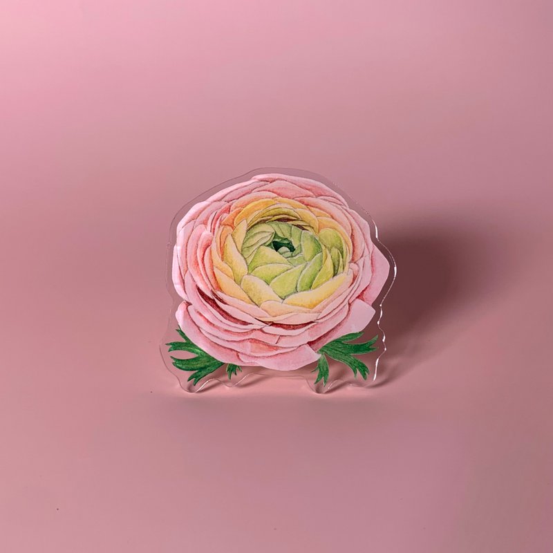 flower griptok / phonegrip / popsockets - Ranunculus - 手機配件 - 壓克力 粉紅色