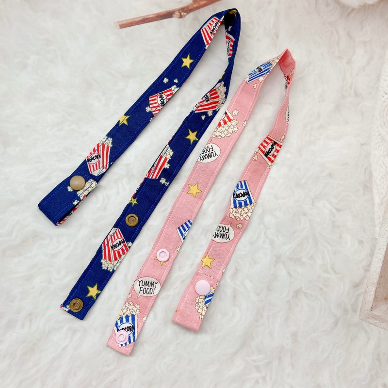 PJ Handmade [Drop Meat Popcorn] Anti-epidemic Children's Mask Lanyard - หน้ากาก - ผ้าฝ้าย/ผ้าลินิน สึชมพู