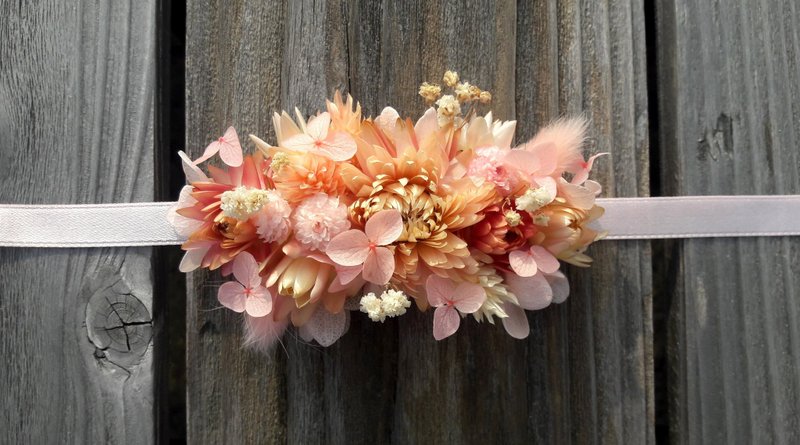 海棠||乾燥花 不凋花 手花 手腕花 婚禮 手作 - 胸花/手腕花 - 植物．花 粉紅色