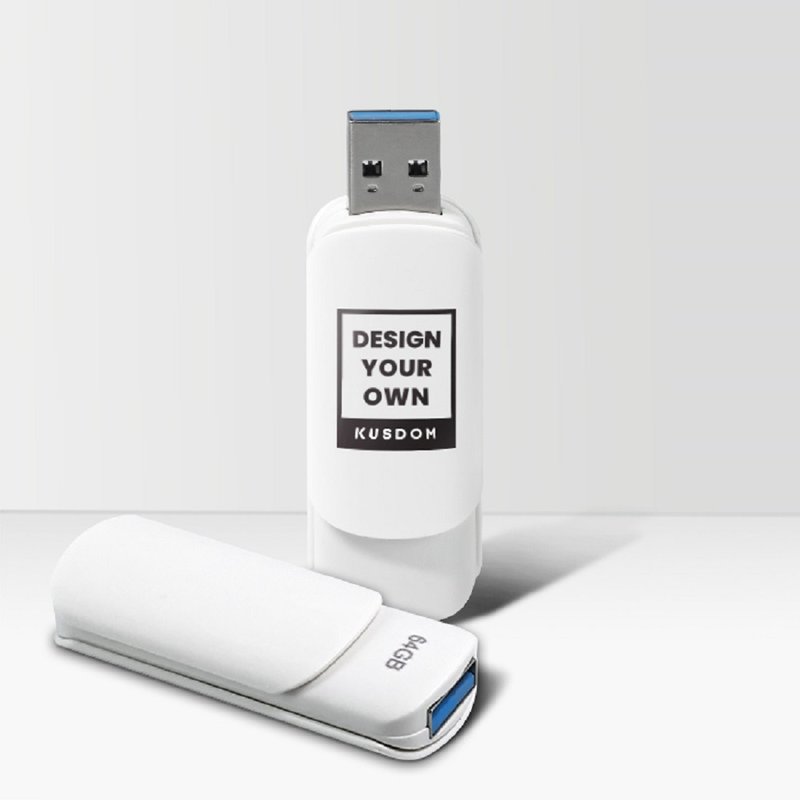 滑蓋式推拉USB丨64GB丨移动优盘 - USB 隨身碟 - 其他材質 白色