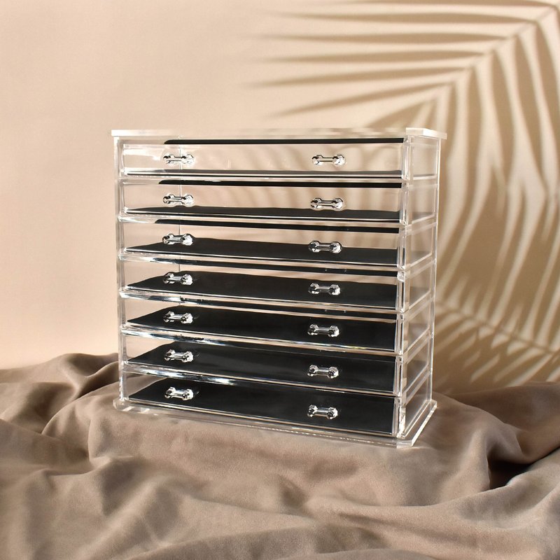 【美しい空間】7層水平透明アクリルジュエリー収納ボックス - 収納用品 - アクリル 透明