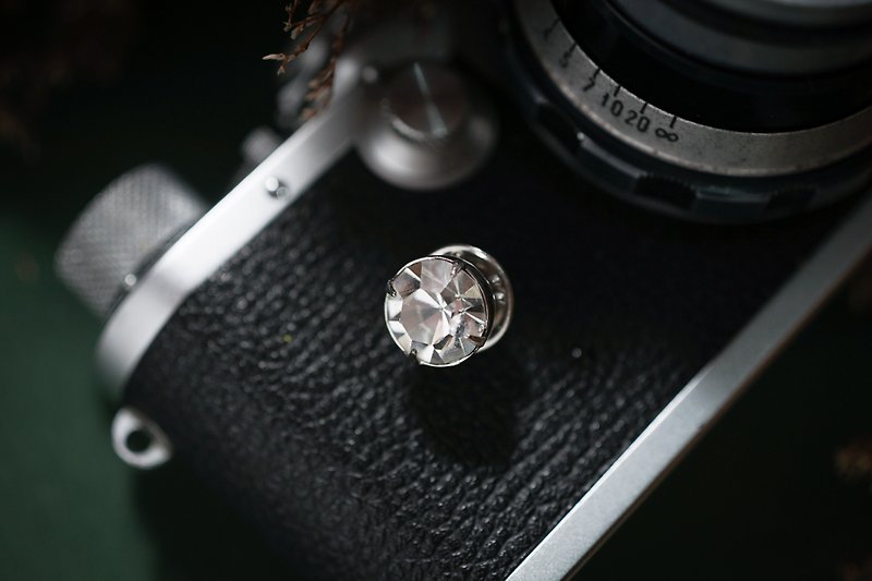 [Antique Jewelry / Western Old] VINTAGE BAB REG'D Big Diamond Vintage Pin - เข็มกลัด - โลหะ สีเงิน