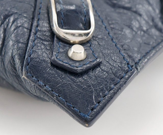 日本直送】バレンシアガBALENCIAGA クラッチバッグ362967 レザー紺ユニ