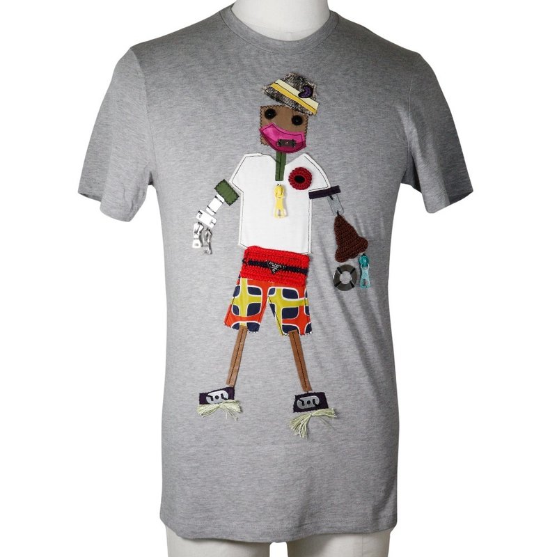 【日本直送】プラダ PRADA ロボット 半袖Tシャツ コットン グレー メンズ【中古】 - 男 T 恤 - 棉．麻 灰色