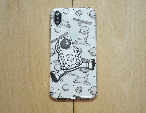 Peej 【小case】漂浮太空人‧透明軟殼手機殼 (iPhone系列)