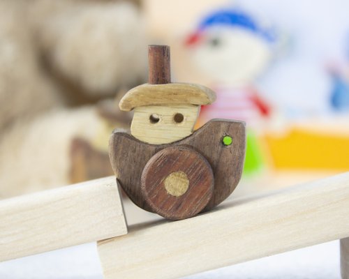 Wooden animal toys on wheels, Unfinished wood toys, Push and pull