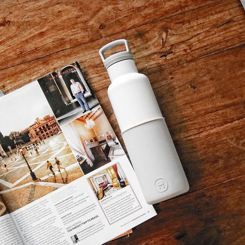 美國HYDY時尚保溫水瓶 CinCin White系列,雲灰-白瓶 - 590ml - 水壺/水瓶 - 其他金屬 多色