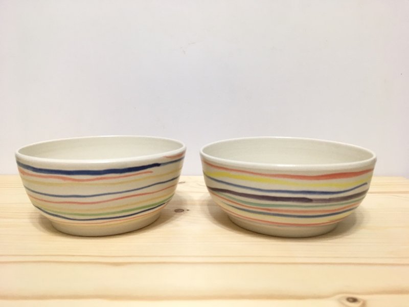 レインボー - 手作りの陶器鉢 - 茶碗・ボウル - 陶器 多色