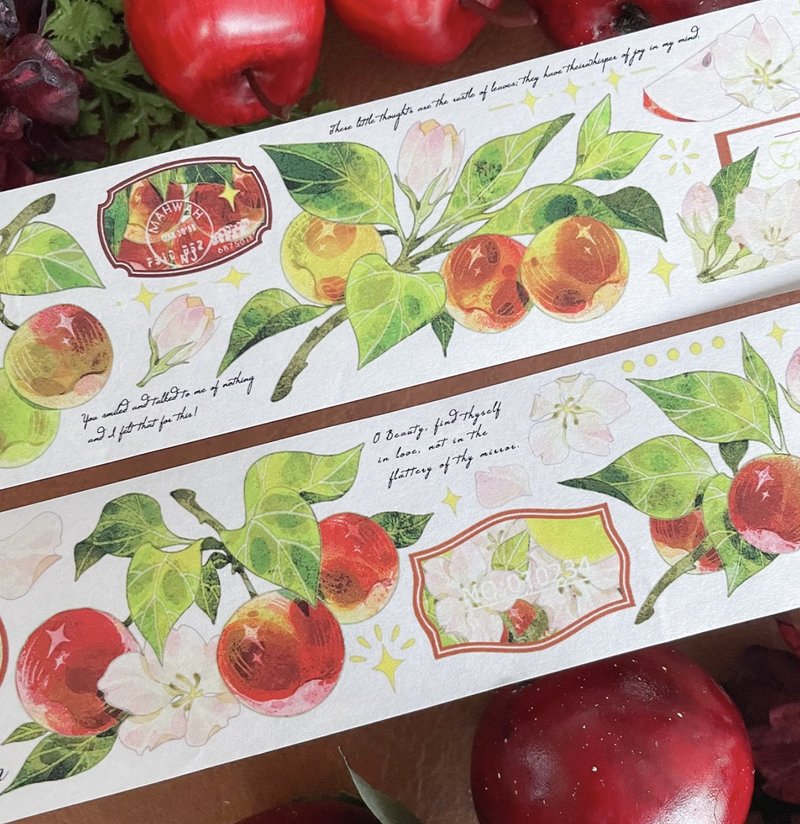 Apple Branch PET Washi Tape - Washi Tape - Other Materials Multicolor