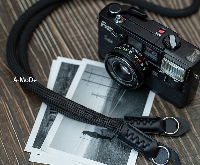 ブラック カメラストラップ フランス クライミング ロープ ヴィンテージ 手作り フィルム カメラ ギフト 写真撮影 BEAL - ショップ  a-mode カメラストラップ・三脚 - Pinkoi