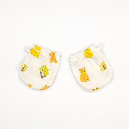 Deux Filles Organics 【Deux Filles有機棉】新生兒/嬰兒手套-熊熊