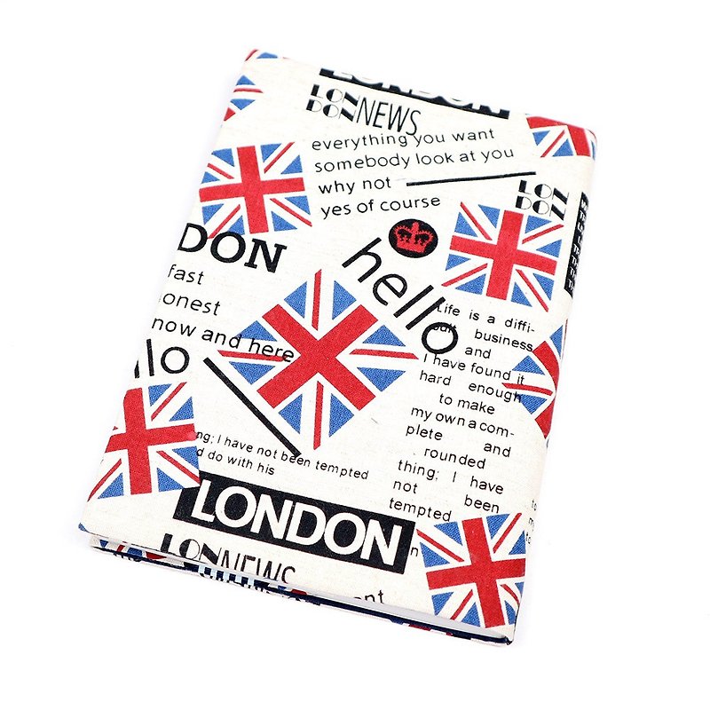 A5 Adjustable Mother's Handbook Cloth Book Cover - British Style (M) - ปกหนังสือ - ผ้าฝ้าย/ผ้าลินิน ขาว