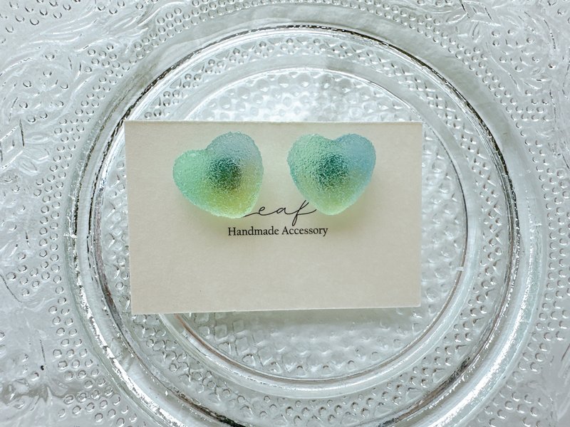 [New work] Love gummy earrings-green and yellow - ต่างหู - เรซิน สีเขียว