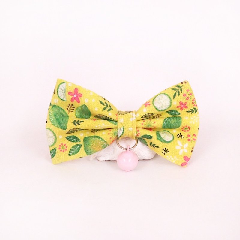 Lemon Bowknot Pet Decoration Collar Cat Small Dog Mini Dog - Collars & Leashes - Cotton & Hemp Green