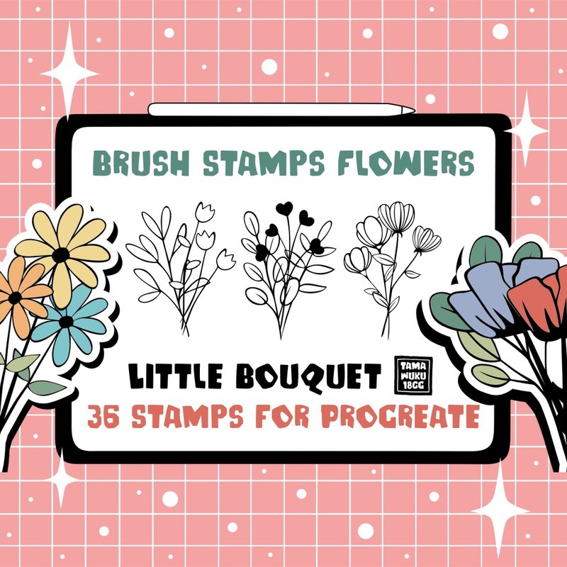 Little Bouquet | Procreate Brush Stamp - 其他數位商品 - 其他材質 