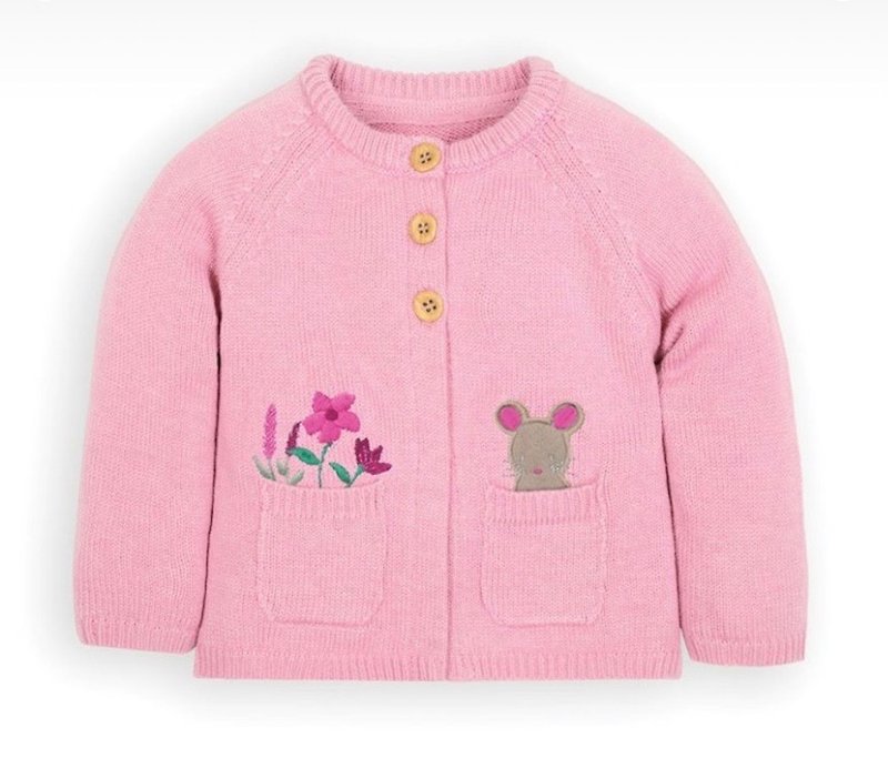100% Organic Pretty Mouse Pocket Cardigan - Coats - Cotton & Hemp Pink