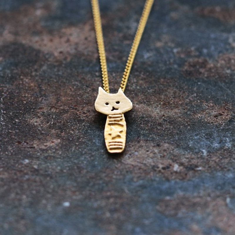 Pre-order Beware of Cats | Necklace | N312 - Necklaces - Other Metals Gold