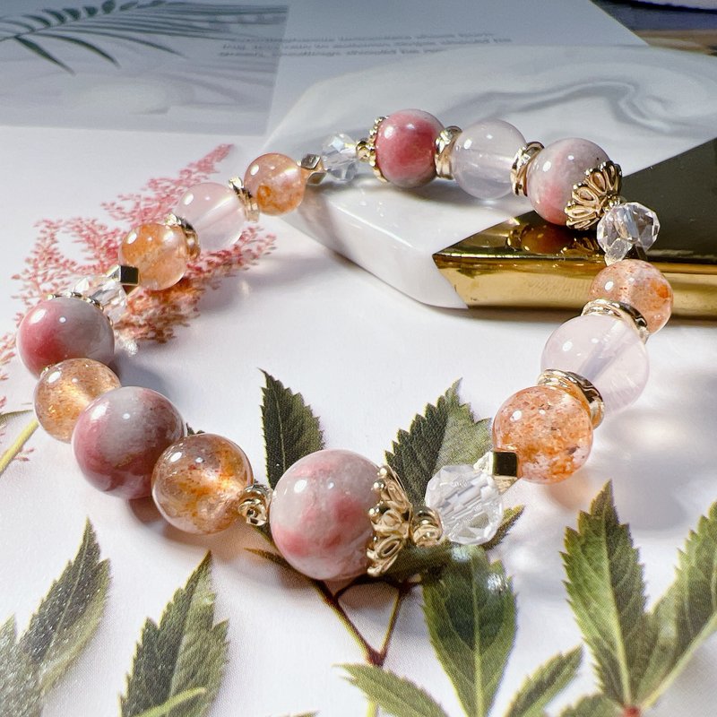 粉水晶 | 薔薇輝石 | 錦鯉草莓晶 - 手鍊/手環 - 水晶 