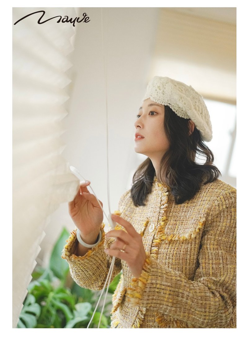 Moonsee 法式小香風女春秋新款氣質流蘇毛邊寬松上衣西裝外套 - 女西裝外套 - 其他材質 
