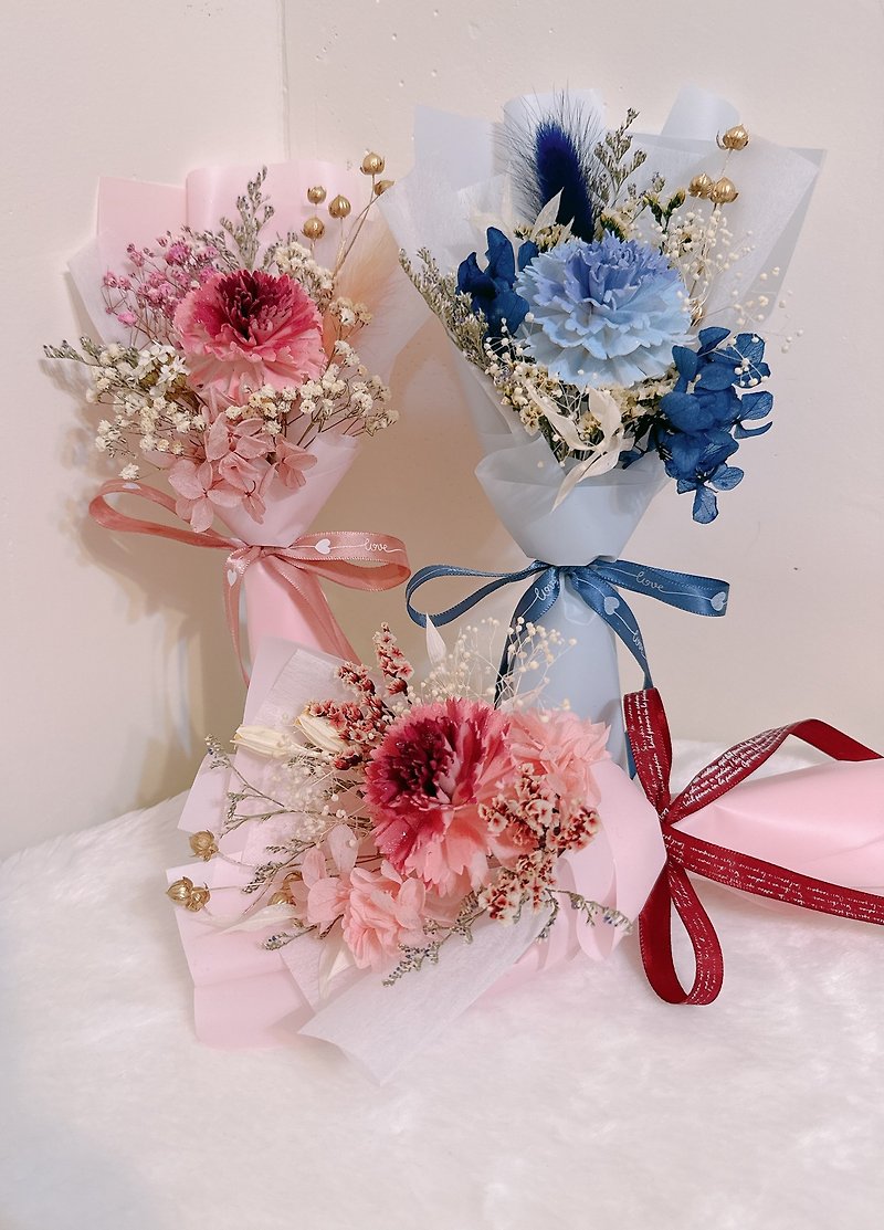 【Small Bouquet】Mother's Day/Carnation Bouquet/Sora Flower Bouquet - ช่อดอกไม้แห้ง - พืช/ดอกไม้ 