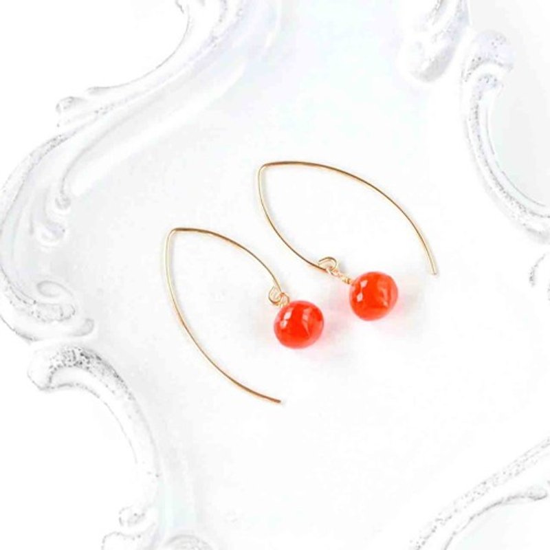 carnelian marquise hook earrings