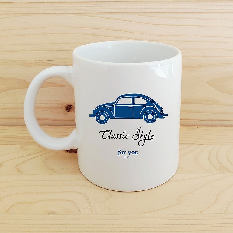 Customized_Mug/Classic Tortoise Car - แก้วมัค/แก้วกาแฟ - เครื่องลายคราม สีน้ำเงิน