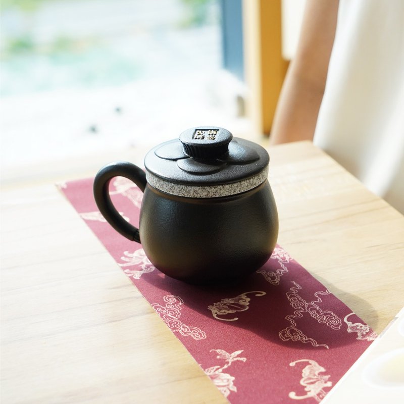 陸寶LOHAS 知足常樂 蓋杯 320ML 山竹 泡茶杯 - 茶壺/茶杯/茶具 - 陶 黑色